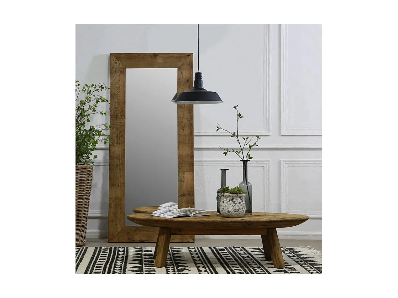 Table basse ovale en pin recyclé Rewood