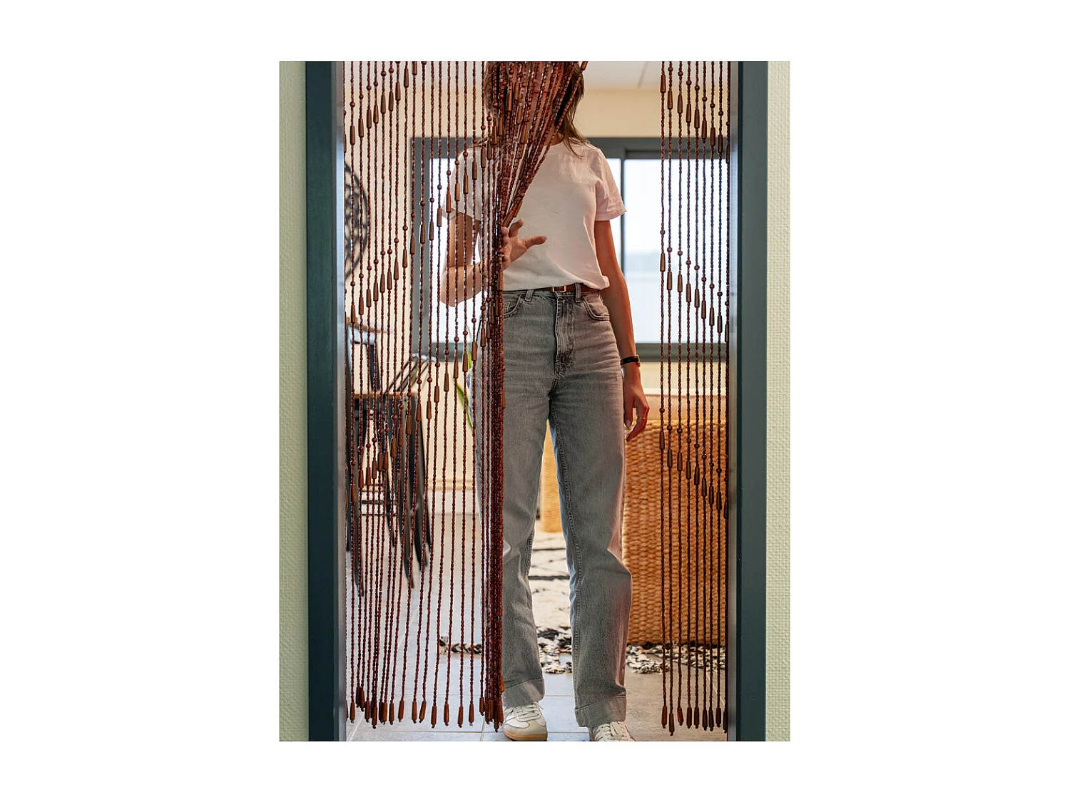 Rideau de porte en bois Vague