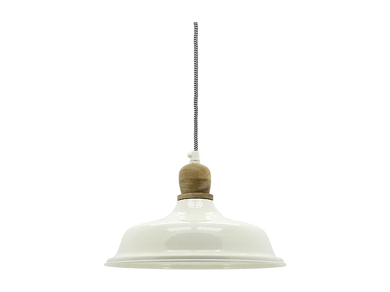 Suspension en métal et bois Ø 26 blanc