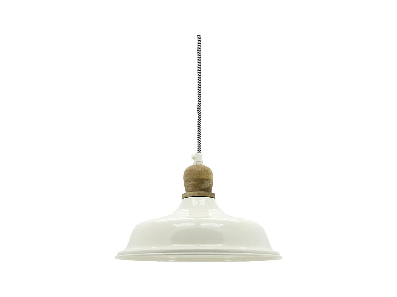 Suspension en métal et bois Ø 26 blanc