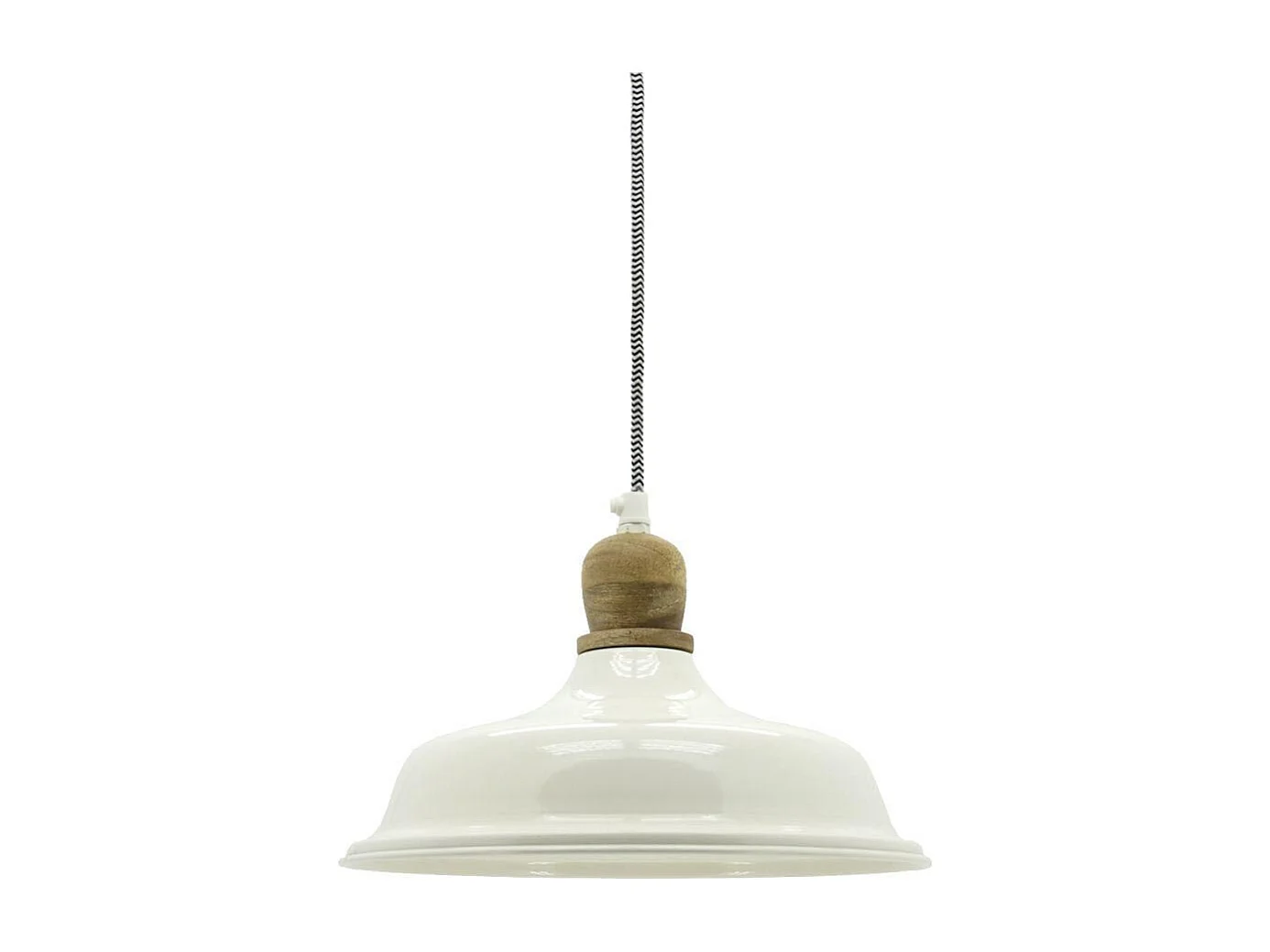 Suspension en métal et bois Ø 26 blanc