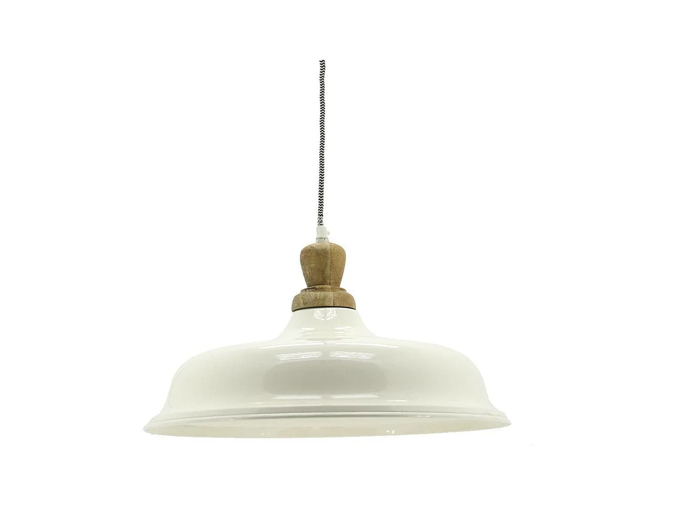 Suspension en métal et bois Ø 40 blanc