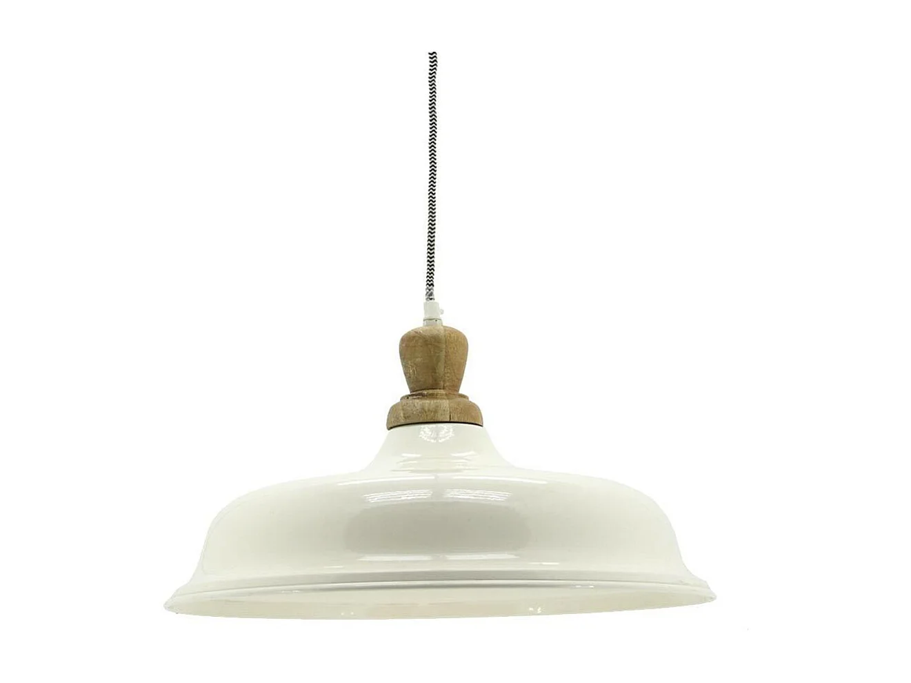 Suspension en métal et bois Ø 40 blanc