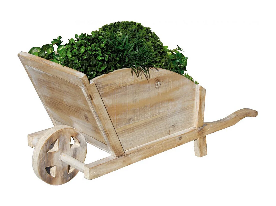 Jardinière brouette en bois