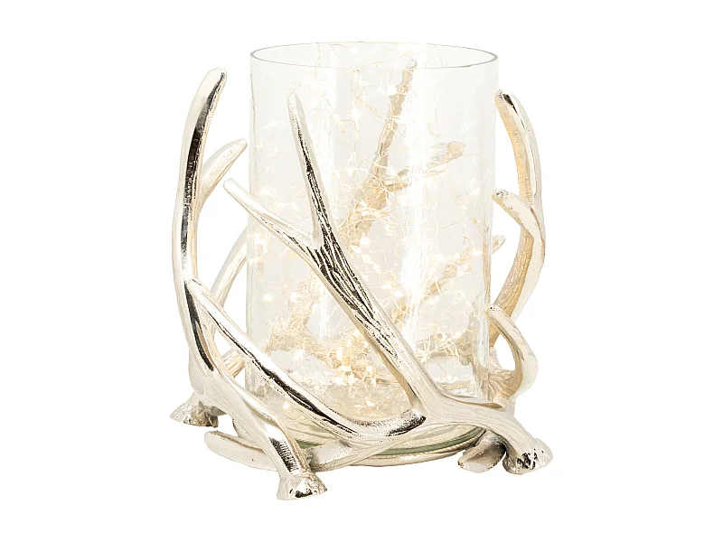 Photophore bois de cerf en aluminium Diamètre 25cm