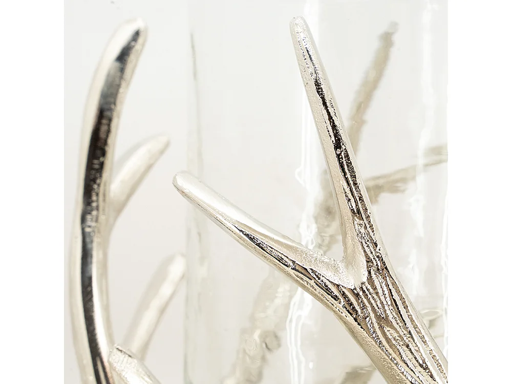 Photophore bois de cerf en aluminium Diamètre 25cm