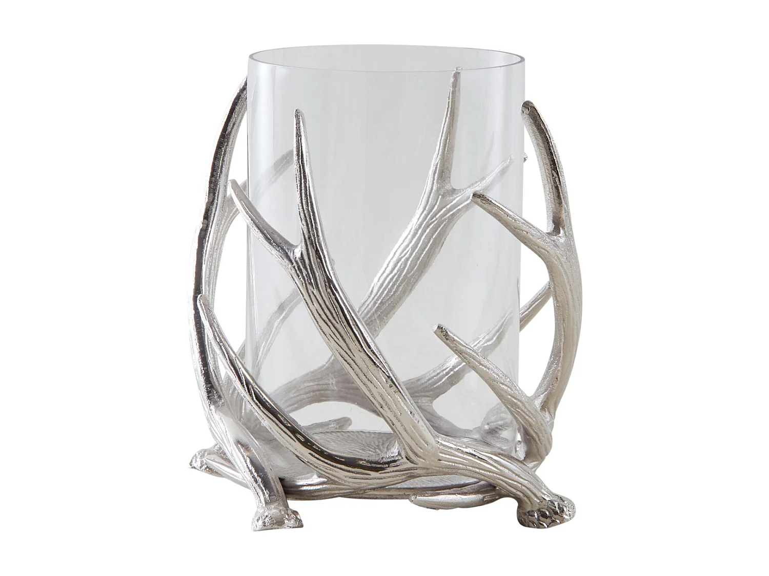 Photophore bois de cerf en aluminium Diamètre 25cm