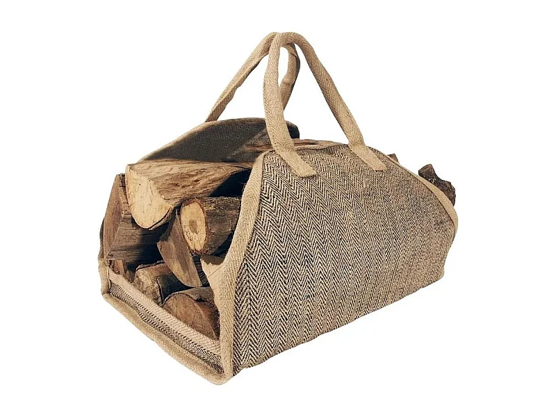 Sac à bûches en toile de jute renforcée