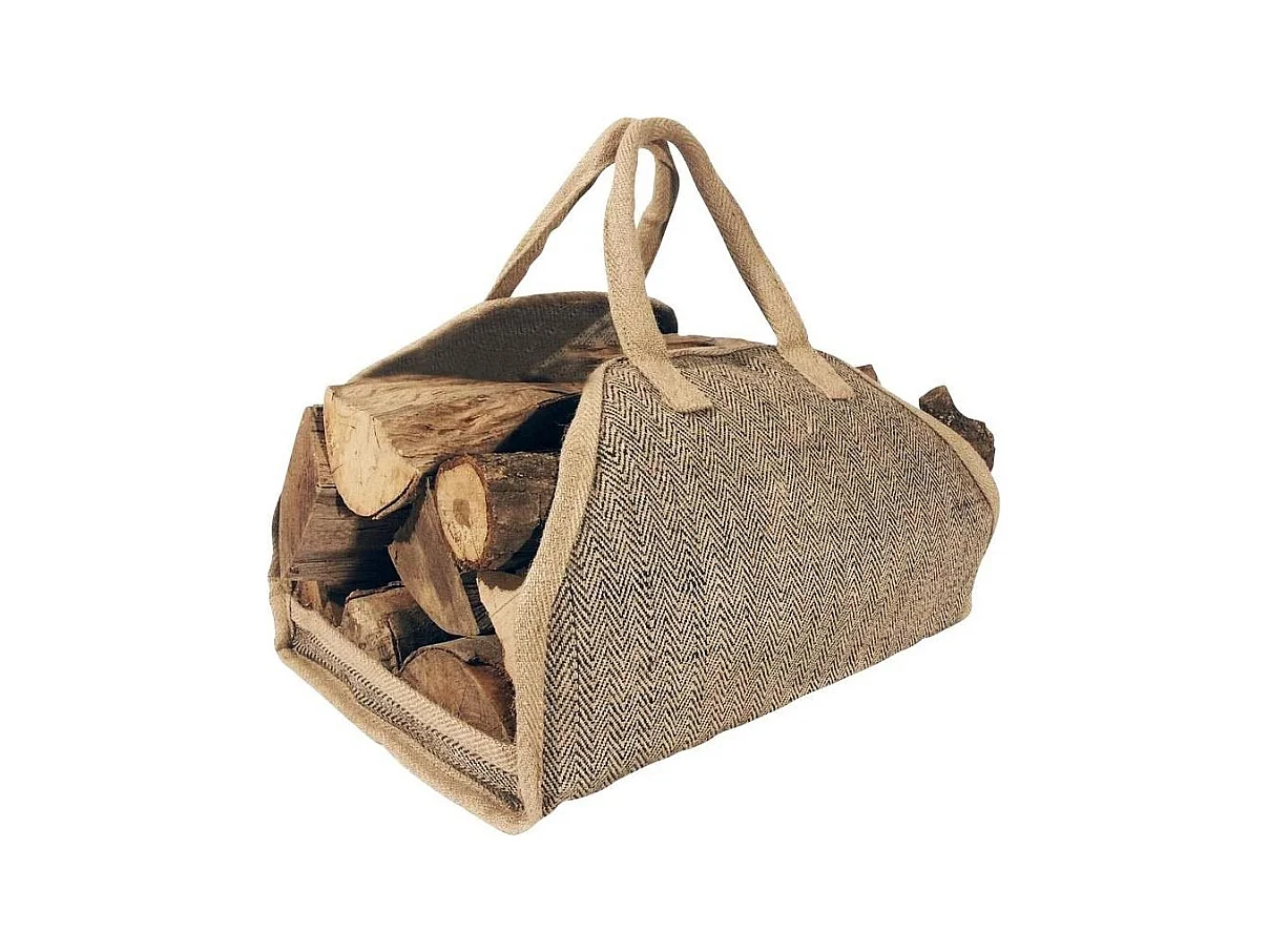 Sac à bûches en toile de jute renforcée