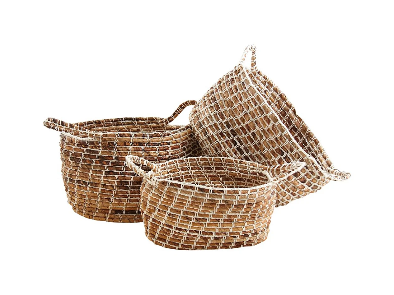 Corbeilles de rangement ovales en bananier (Lot de 3)