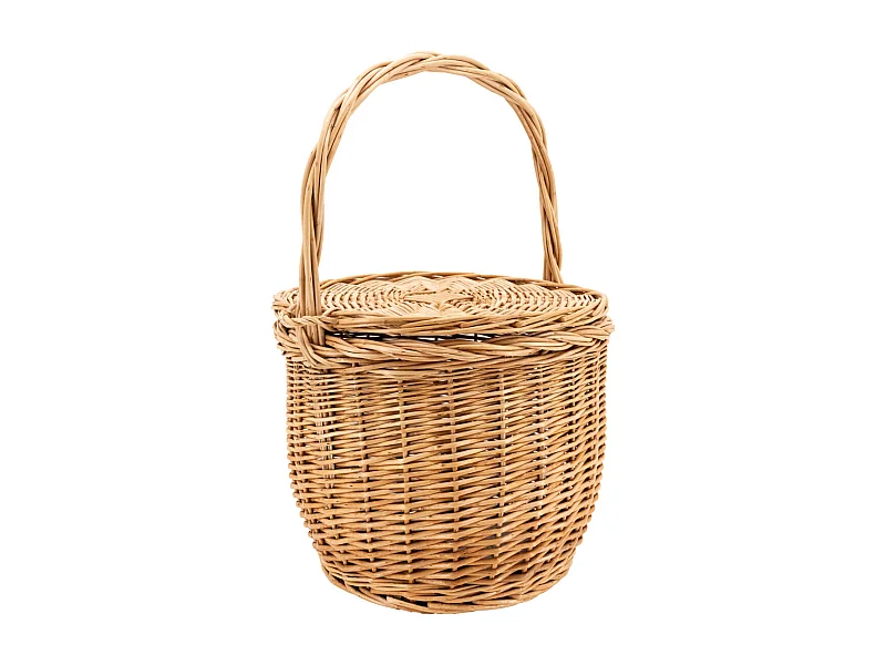 Panier à couvercle pivotant en osier clair