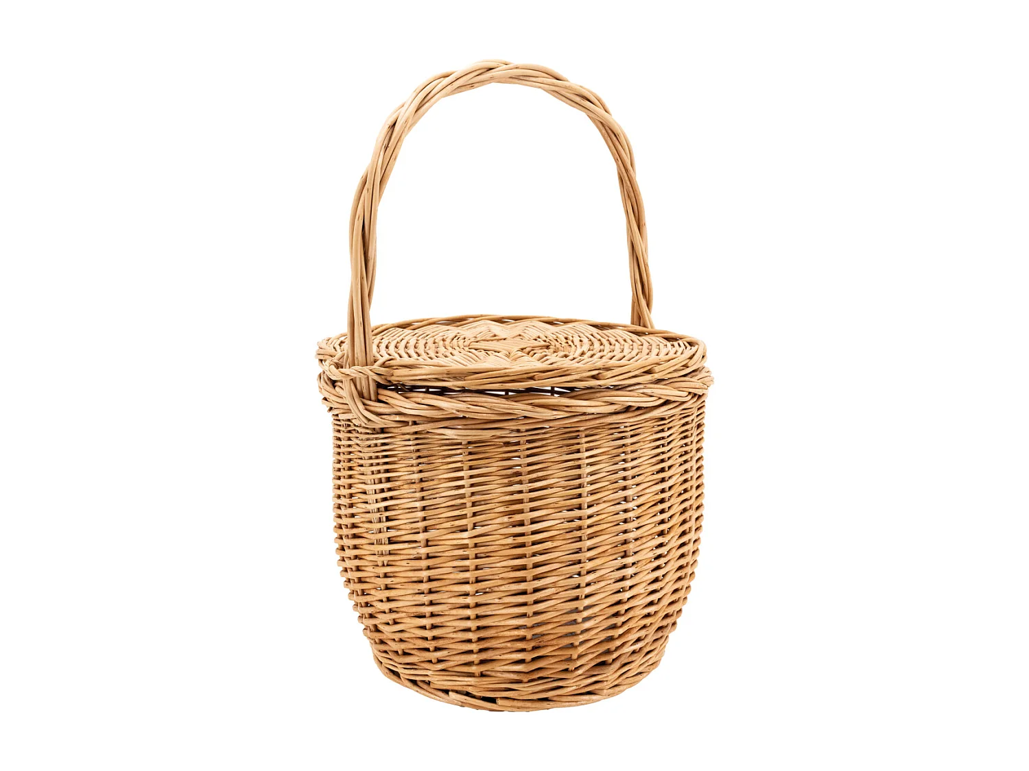 Panier à couvercle pivotant en osier clair