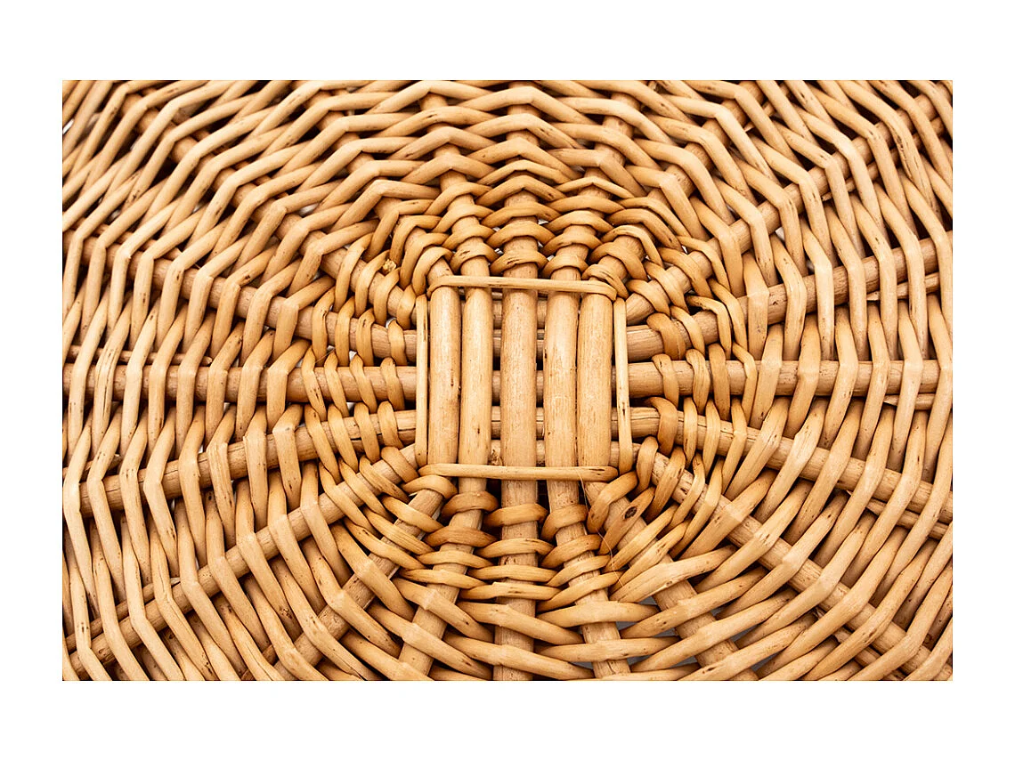 Panier à couvercle pivotant en osier clair