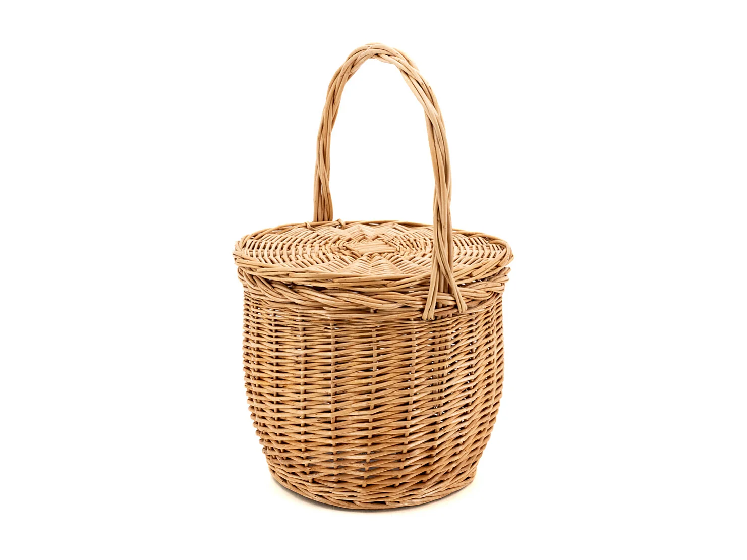 Panier à couvercle pivotant en osier clair