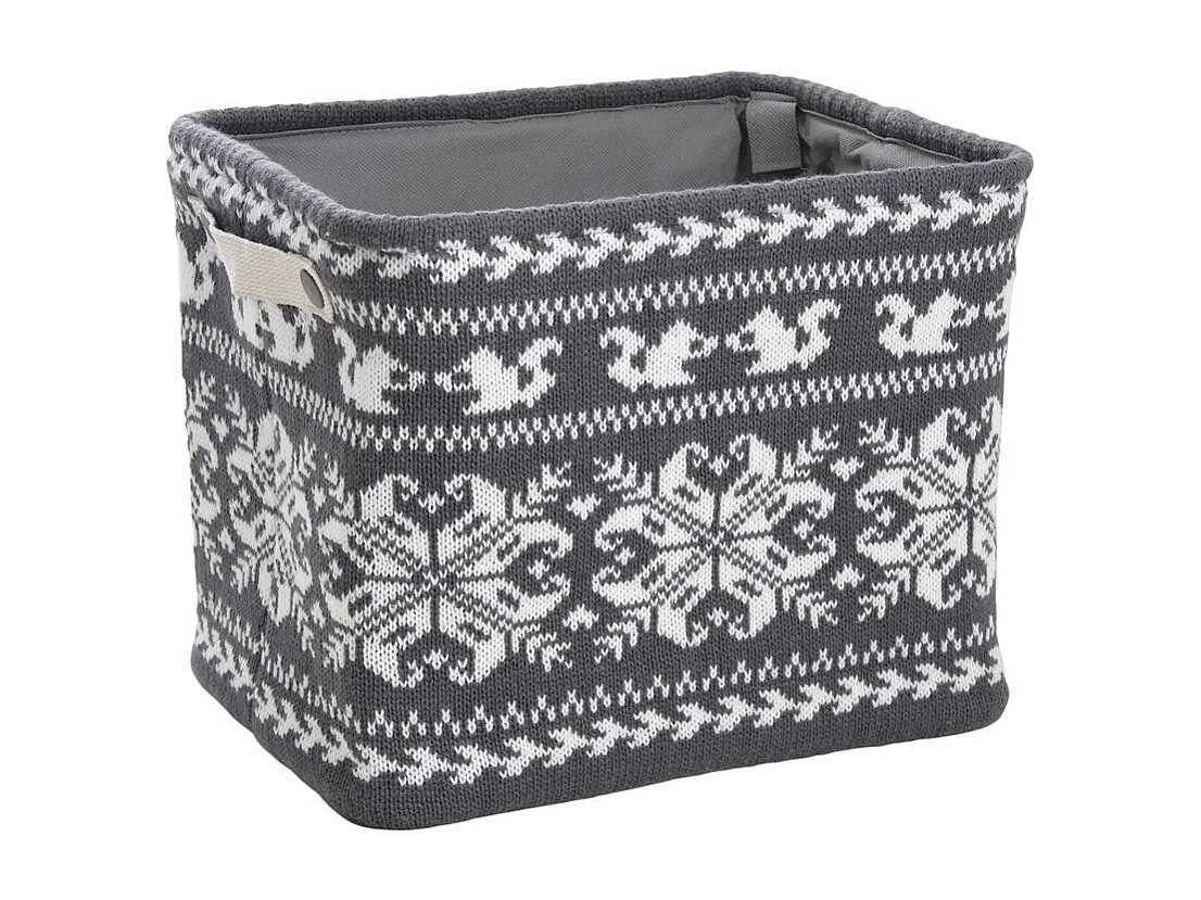 Panier de rangement en laine avec doublure polyester – Rangement cosy et décoratif