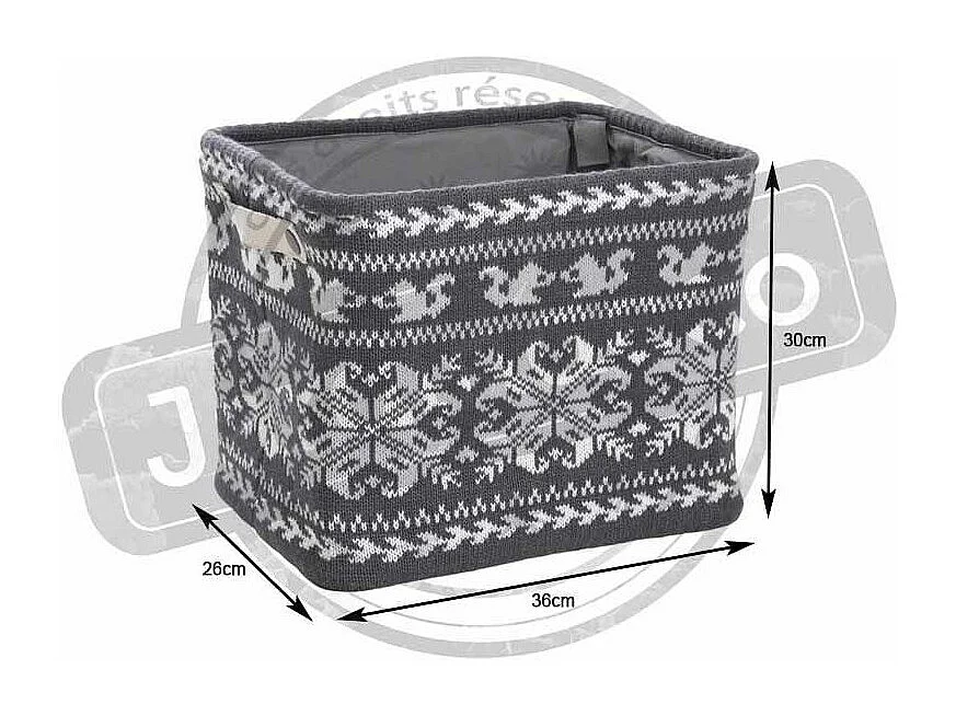 Panier de rangement en laine avec doublure polyester – Rangement cosy et décoratif