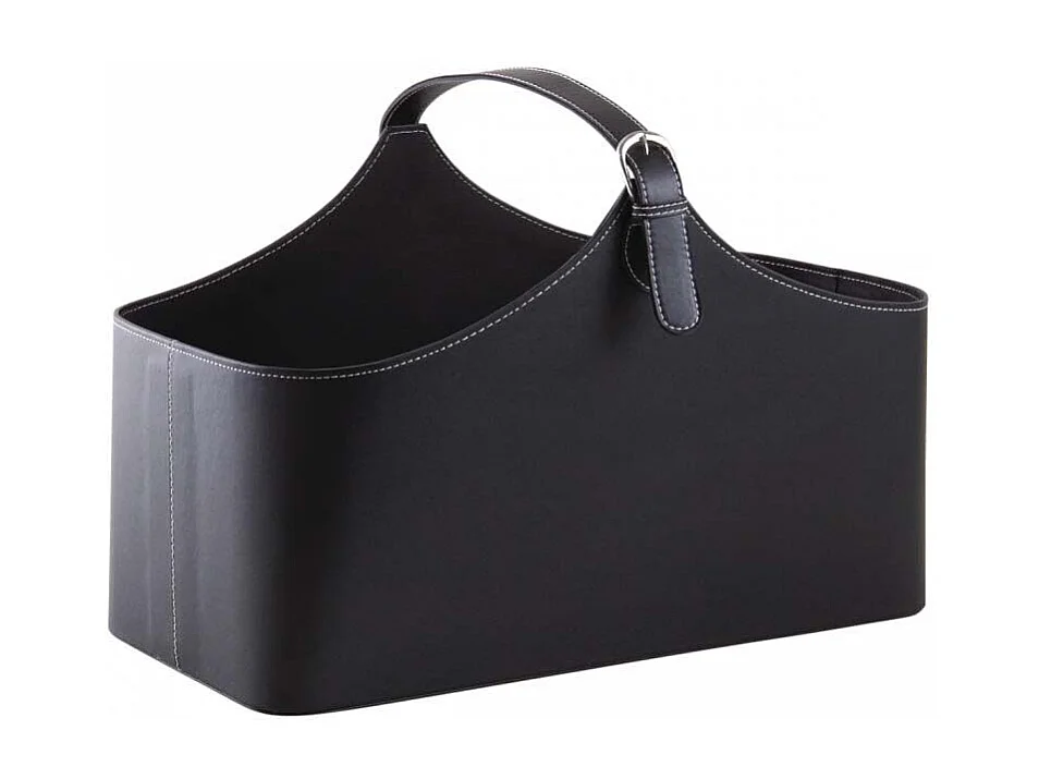 Corbeille de rangement en polyuréthane avec anse Noir