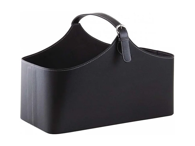 Corbeille de rangement en polyuréthane avec anse Noir