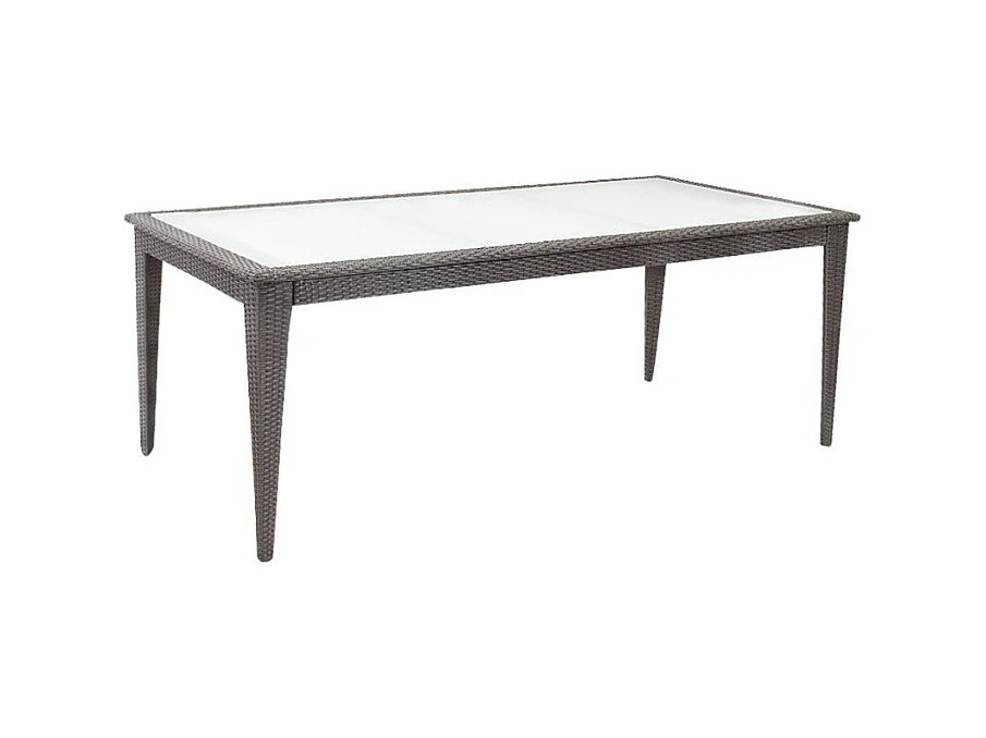 Table de jardin en polyrésine et verre