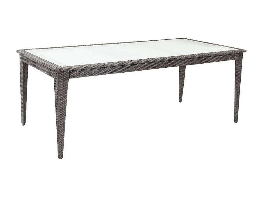 Table de jardin en polyrésine et verre