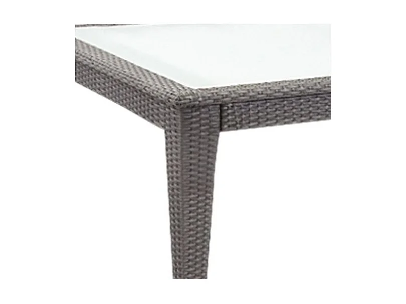 Table de jardin en polyrésine et verre