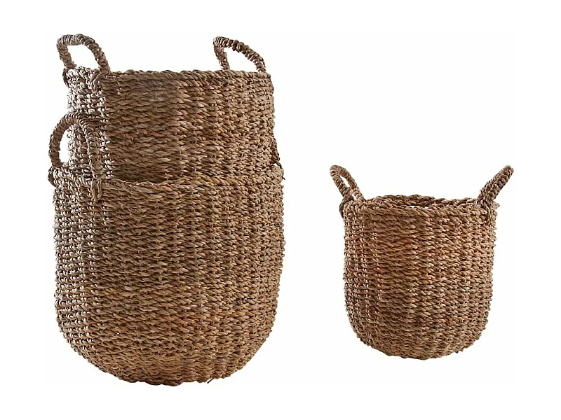 Cache-pots en jonc naturel (Lot de 3)