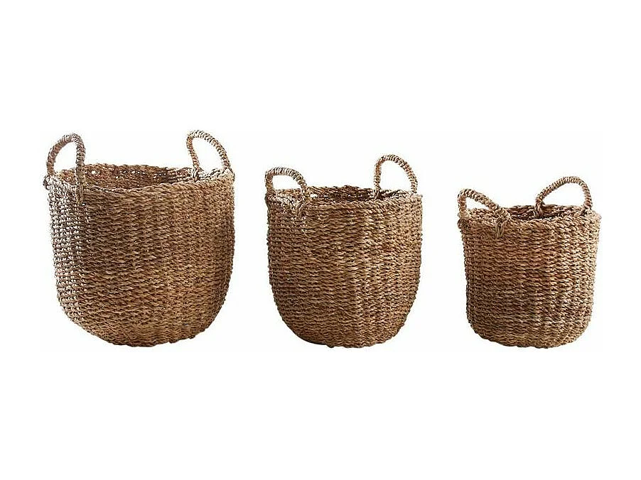 Cache-pots en jonc naturel (Lot de 3)