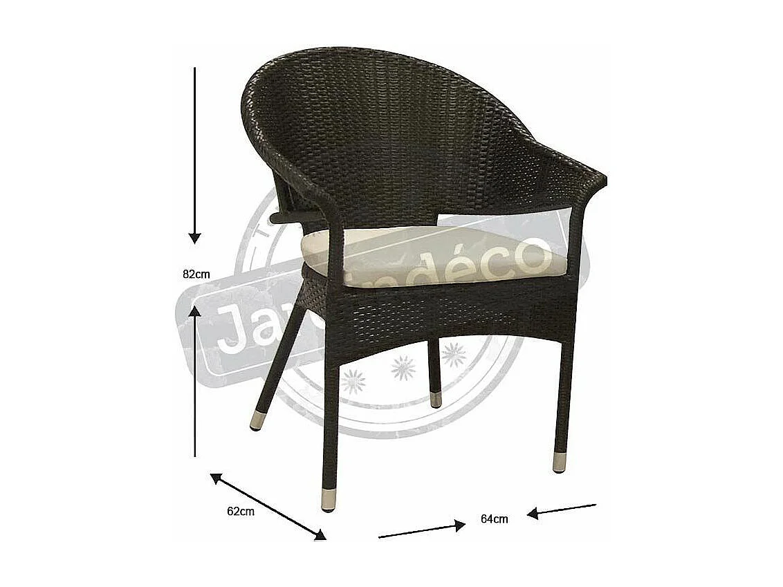 Fauteuil en polyrésine noir Lune