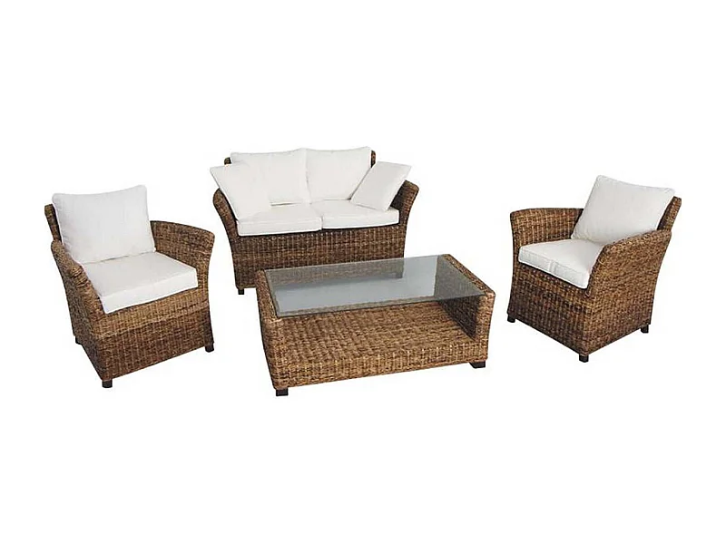 Salon en bananier et acajou Célèbes