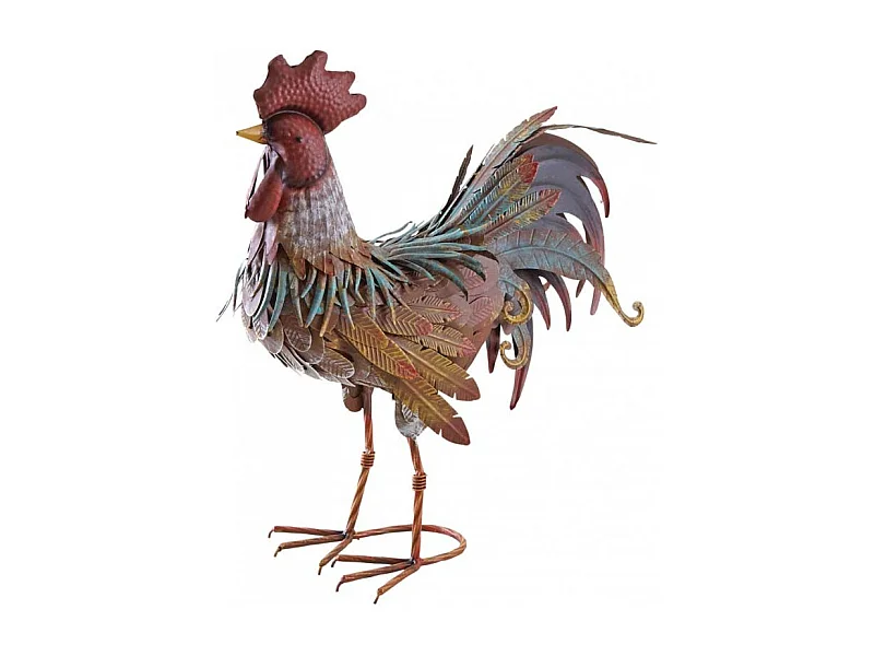 Coq décoratif en métal laqué