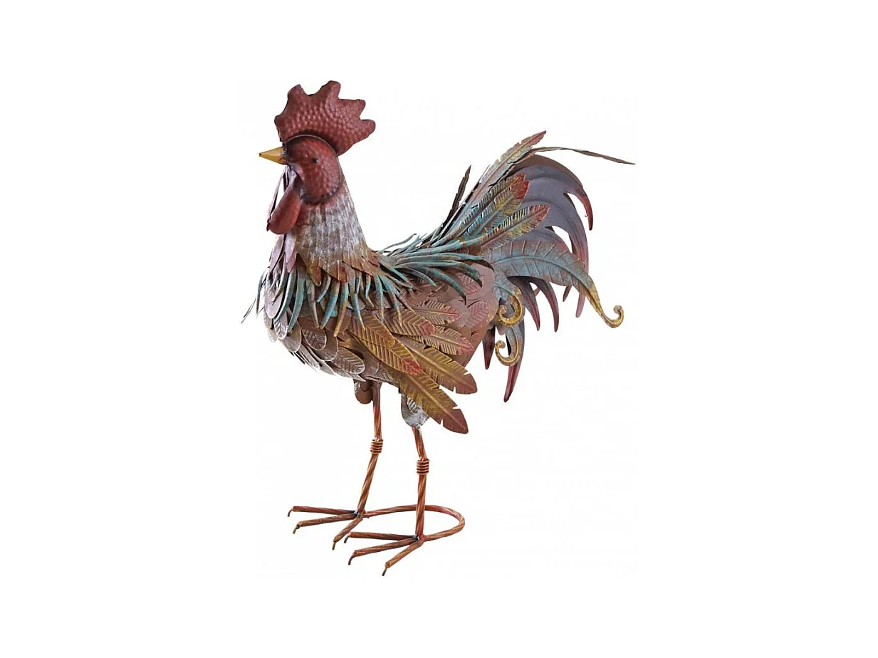 Coq décoratif en métal laqué