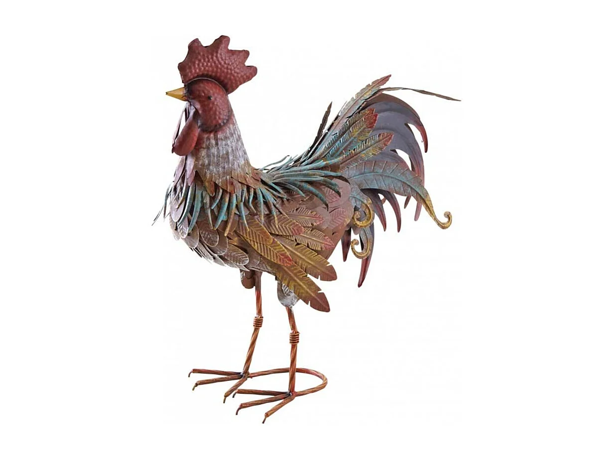 Coq décoratif en métal laqué