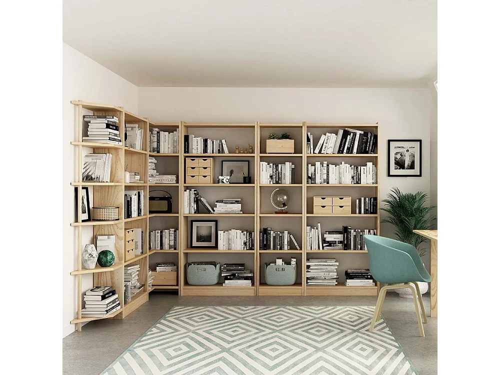 Bibliothèque Gala en pin 7 tablettes