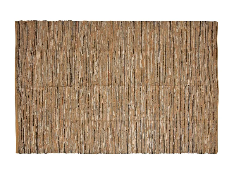 Tapis en coton recyclé et cuir 300 x 200 cm