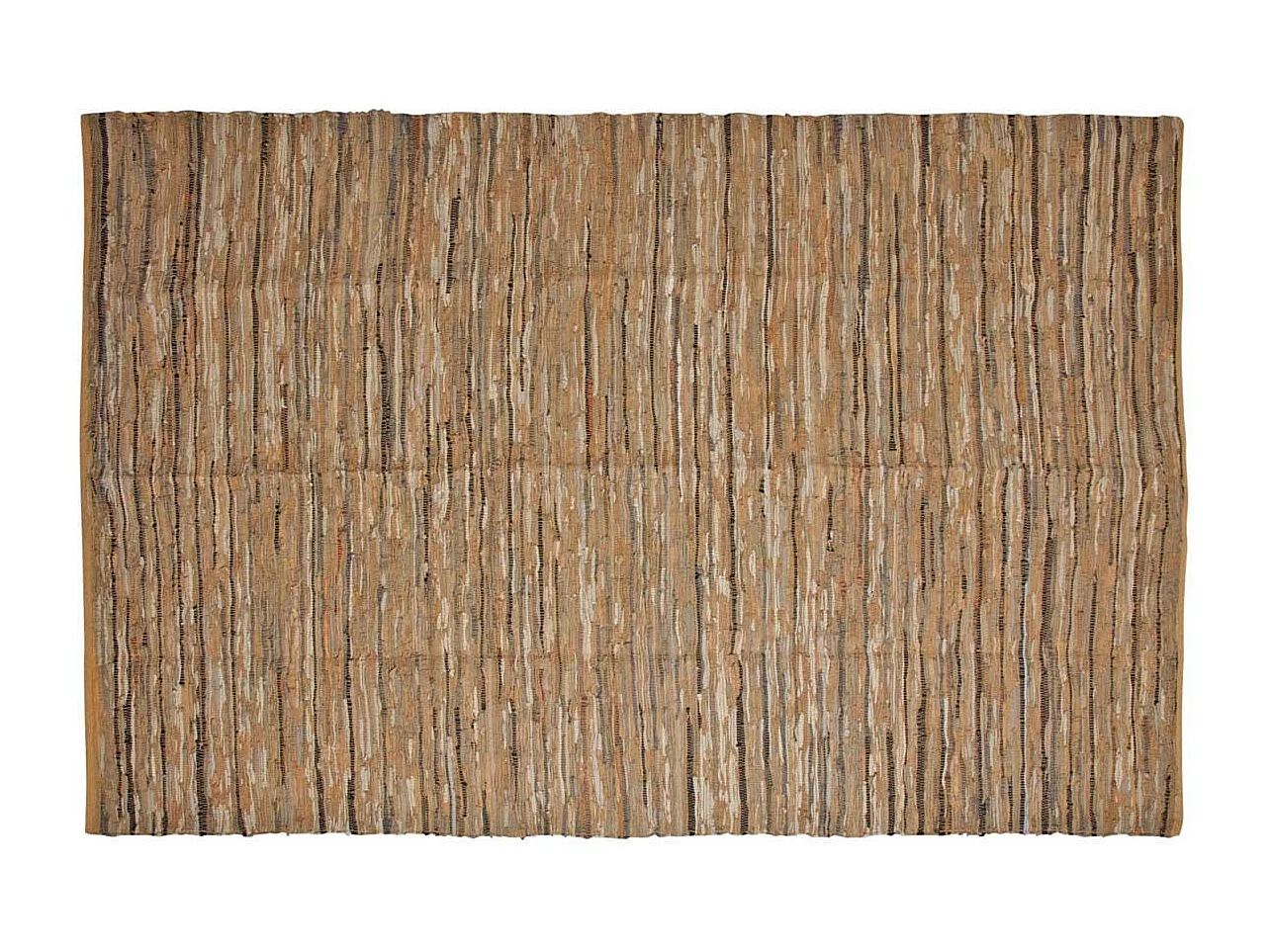 Tapis en coton recyclé et cuir 300 x 200 cm