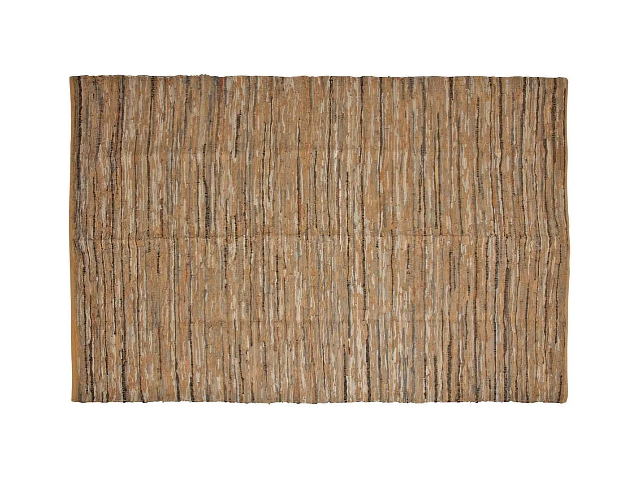 Tapis en coton recyclé et cuir 300 x 200 cm