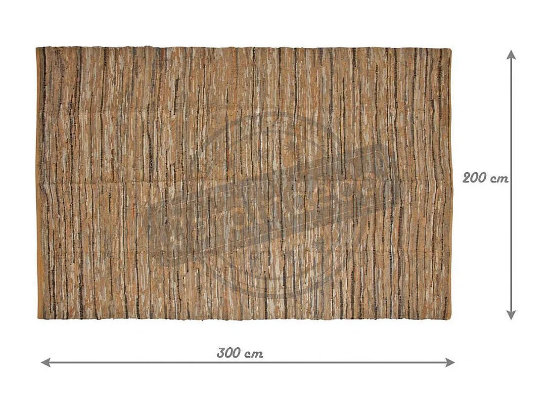 Tapis en coton recyclé et cuir 300 x 200 cm