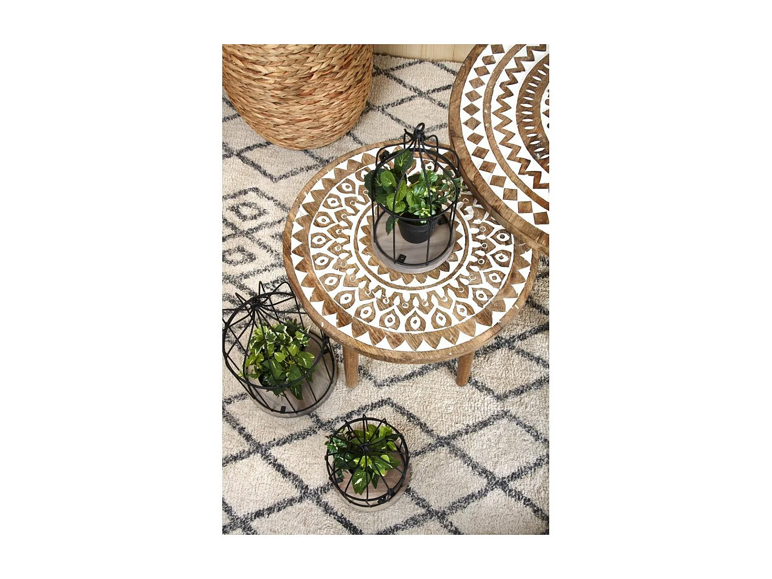 Tapis berbère en coton Masuna 200 x 140 cm