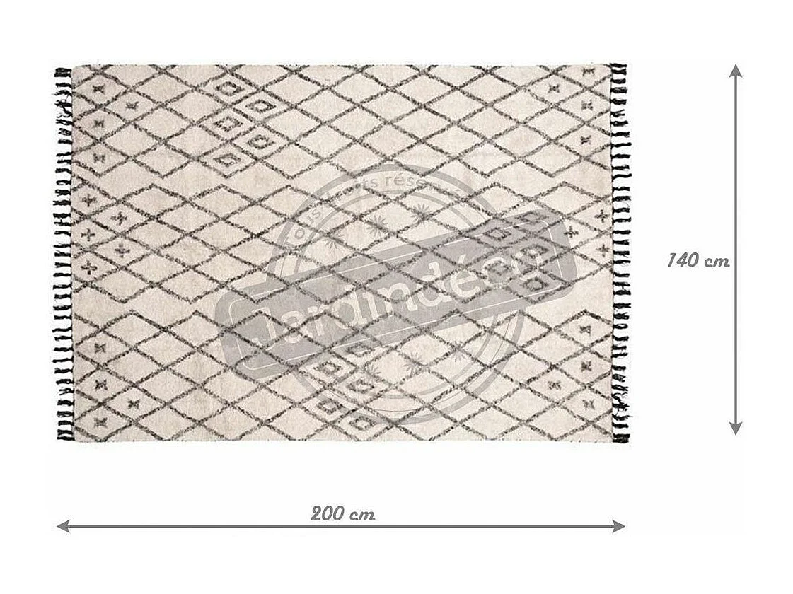 Tapis berbère en coton Masuna 200 x 140 cm