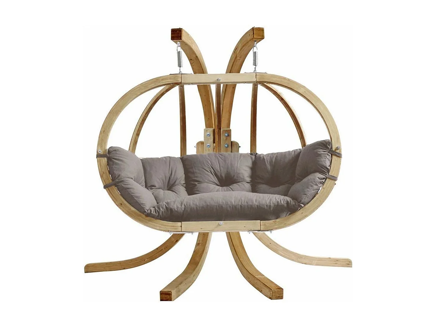 Ensemble canapé suspendu avec support Globo royal Taupe - coussin imperméable