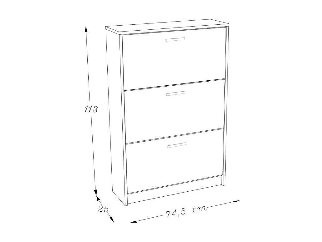 Schoenenkast KLARK in hoogglans zwart – 18 paar
