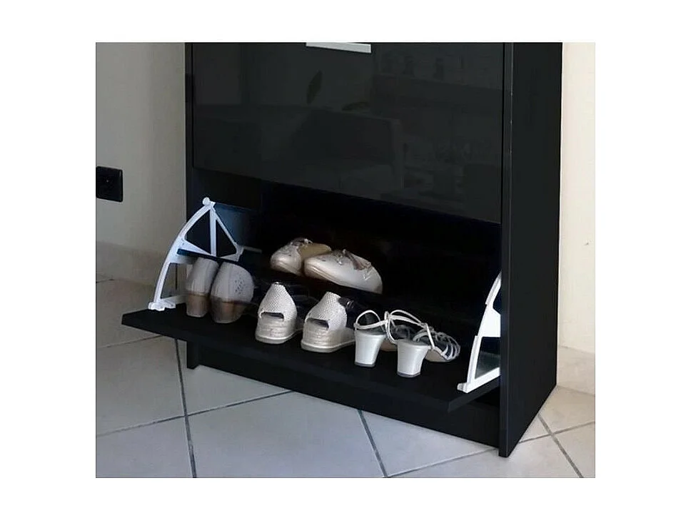 Armário para sapatos KLARK 74 cm - Preto Alto Brilho