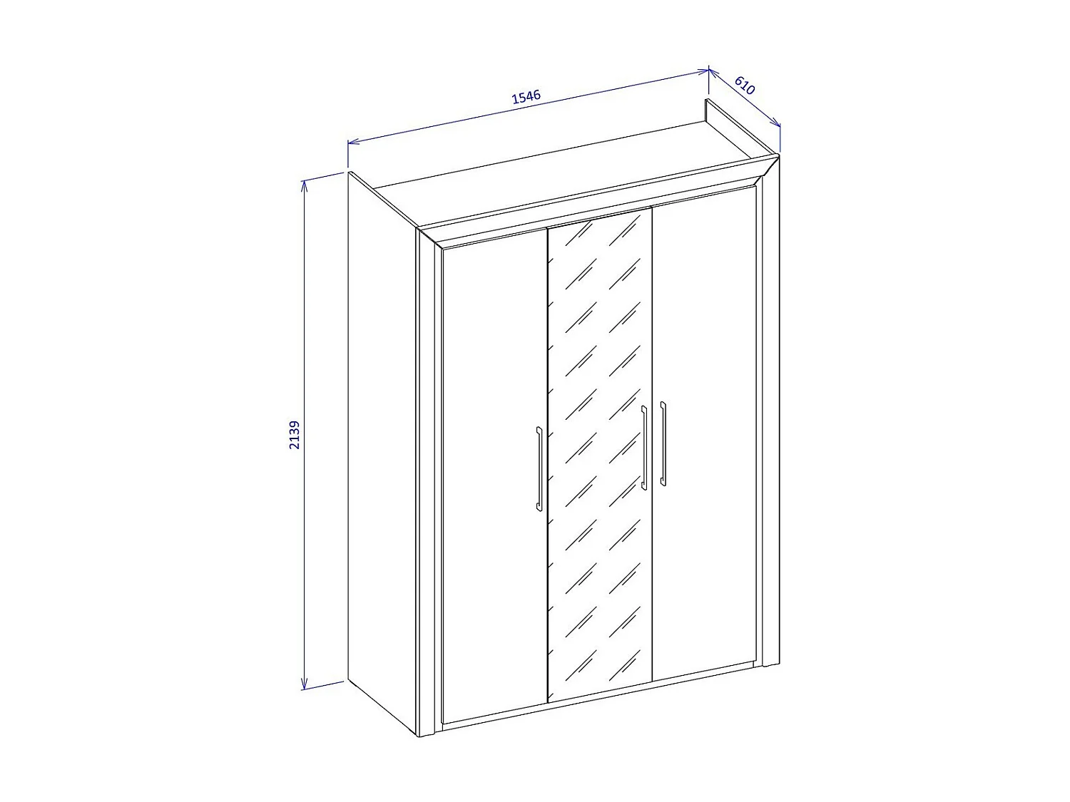 Armoire 150cm collection DOHA. Couleur noir mat et doré.