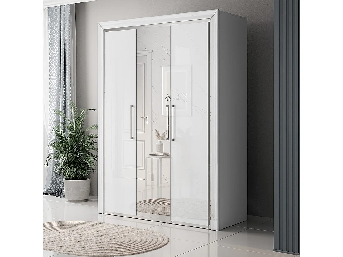 Armadio 150cm collezione DOHA. Colore bianco lucido.