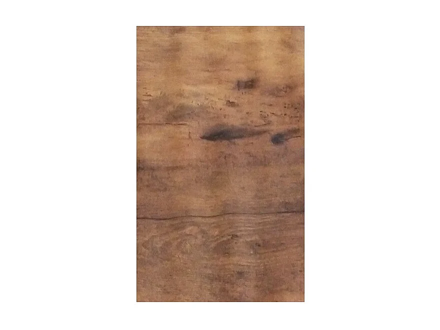 Tisch ARIZONA mit dunkler Holzplatte, schwarzes Stahlgestell – 100 x 36 x 55 cm