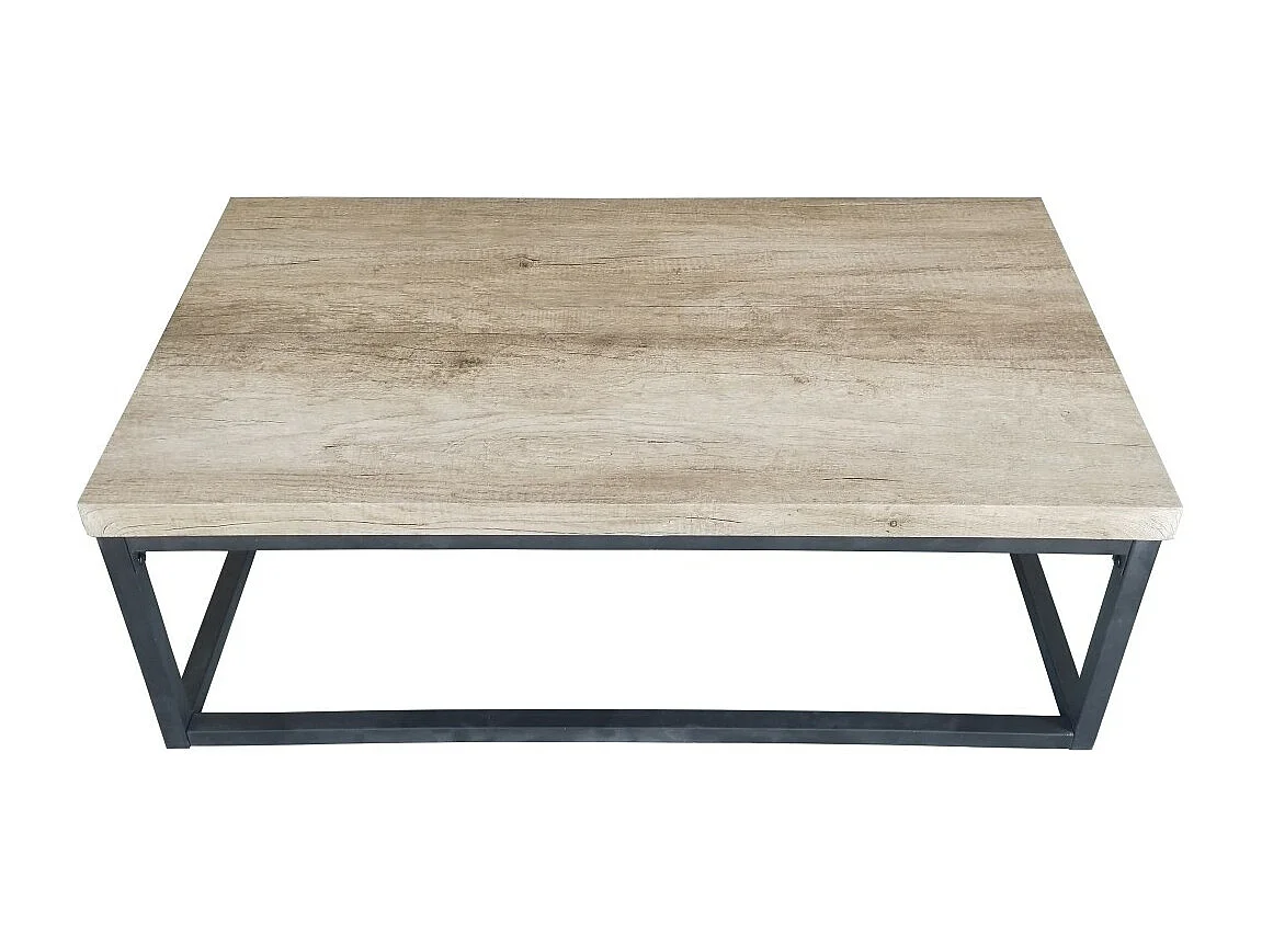 Mesa de centro HAVAÍ com tampo em madeira clara, pés em aço. Ideal para a sua sala de estar.