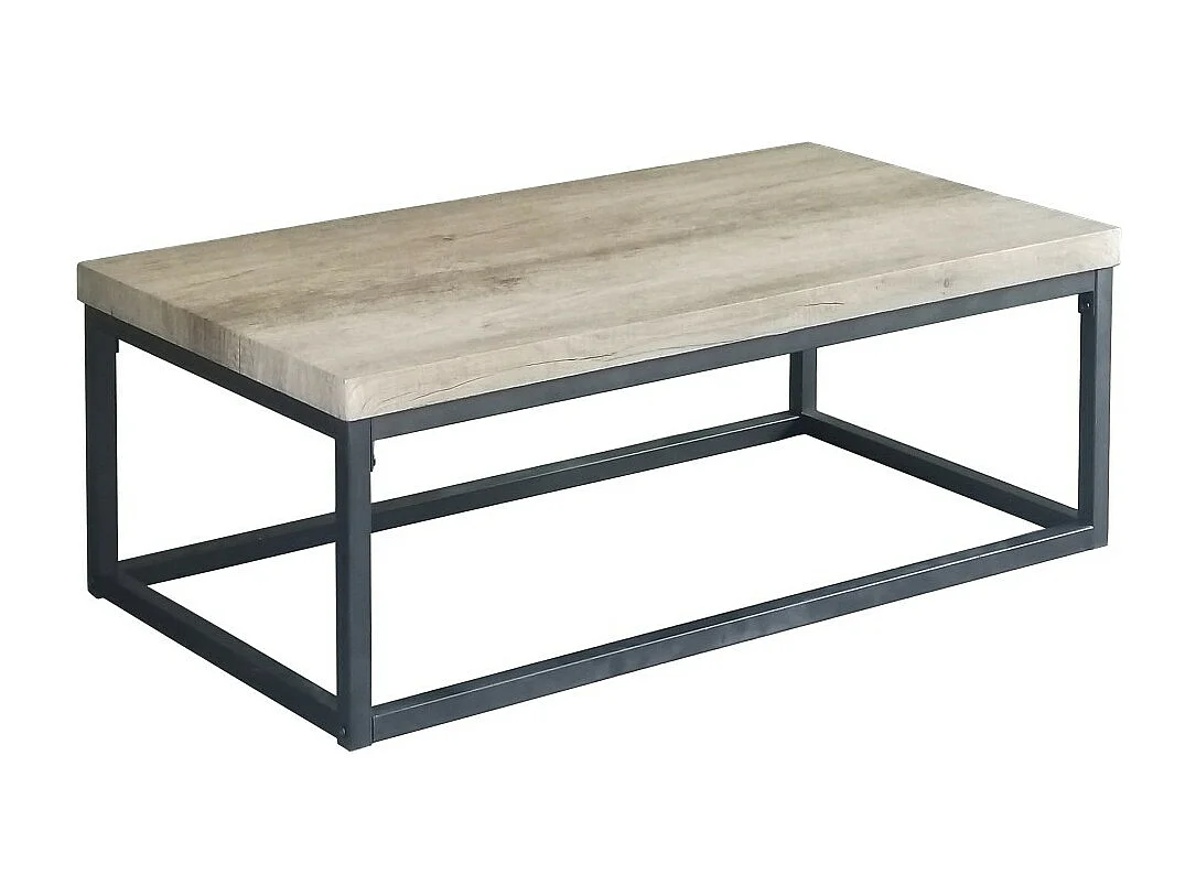 Mesa de centro HAVAÍ com tampo em madeira clara, pés em aço. Ideal para a sua sala de estar.