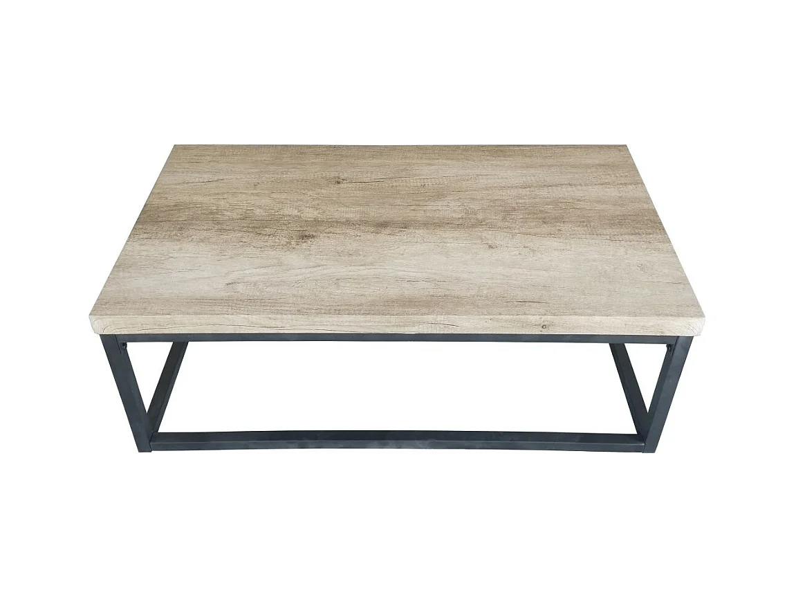 Table basse HAWAÏ – Plateau bois clair, pieds en acier – Design moderne