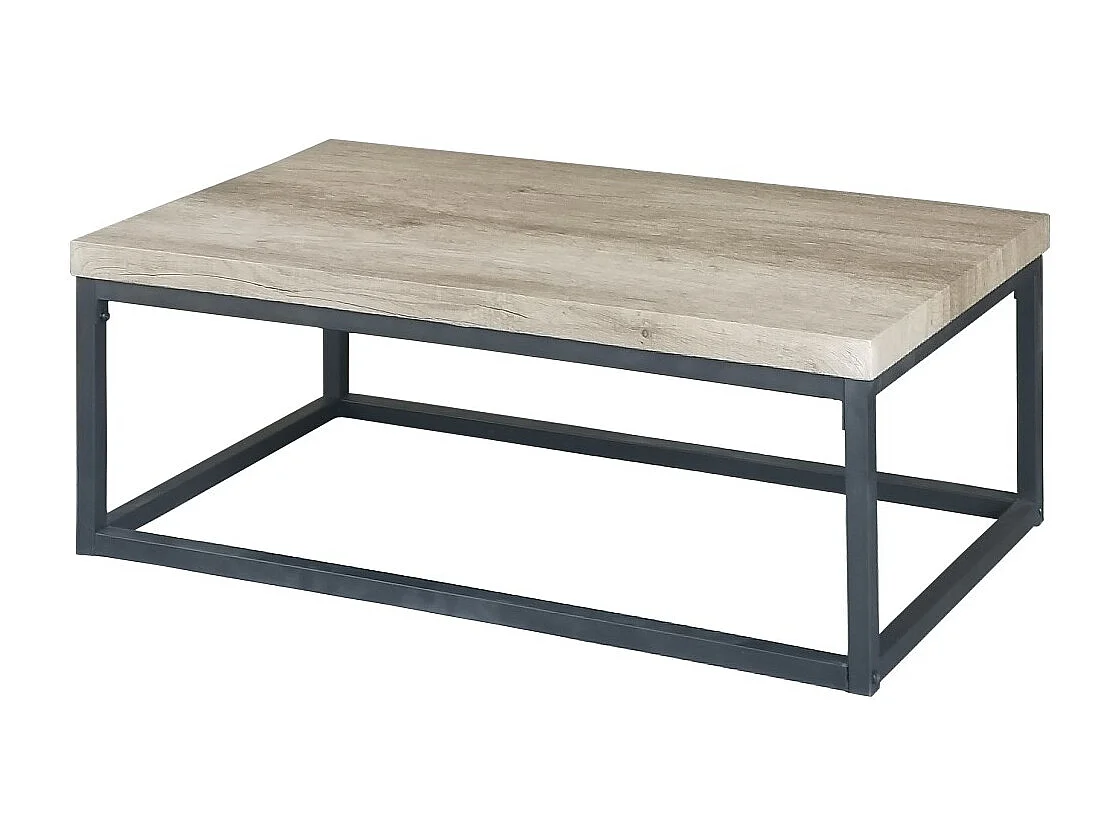 Table basse HAWAÏ – Plateau bois clair, pieds en acier – Design moderne