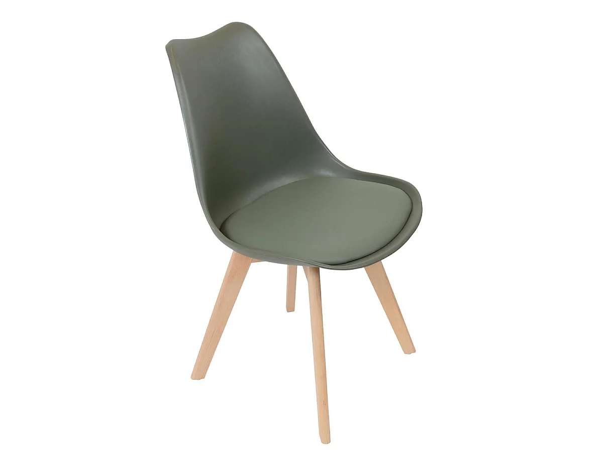 Lot de 4 Chaises Scandinave "Skansen" 81cm Kaki